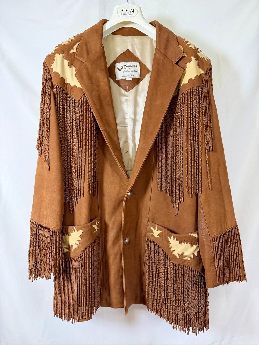 Vintage Continental Leather Fashions Western Fringe Jacket USA Buffalo Nickel - Picture 2 of 16